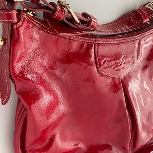 Patent leather shoulder bag